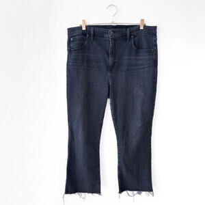 Gap Black Kick Fit High Rise Stretch Cut Off Denim Jeans Size 35